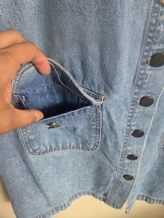 Vintage Sienna Denim Overall Dress Size Large - Picture 5 of 8